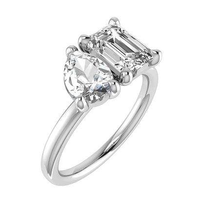 Emerald & Pear Platinum Lab Grown Diamond Pair - Lester & Brown