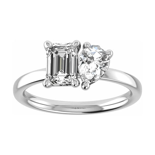 Emerald & Pear Platinum Lab Grown Diamond Pair - Lester & Brown