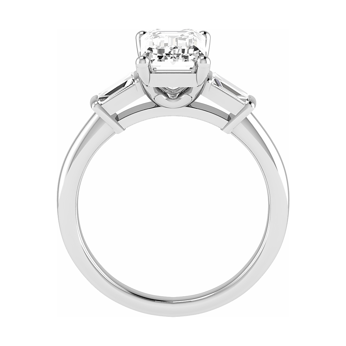 Emerald & Tapered Baguette Platinum Lab Grown Diamond Trilogy - Lester & Brown