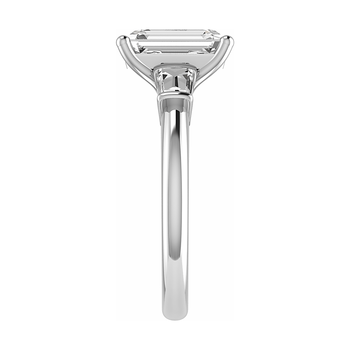 Emerald & Tapered Baguette Platinum Lab Grown Diamond Trilogy - Lester & Brown