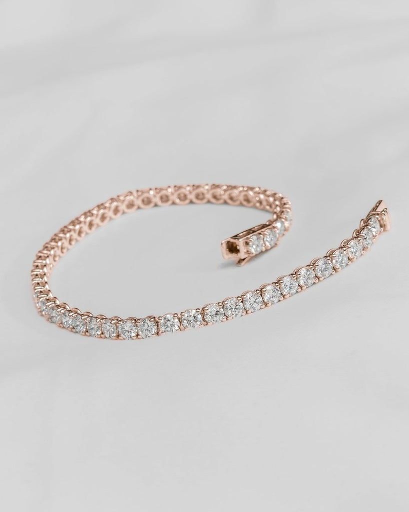 Lab - grown 8.00ct Round Diamond Tennis Bracelet | 18k Rose Gold - Lester & Brown