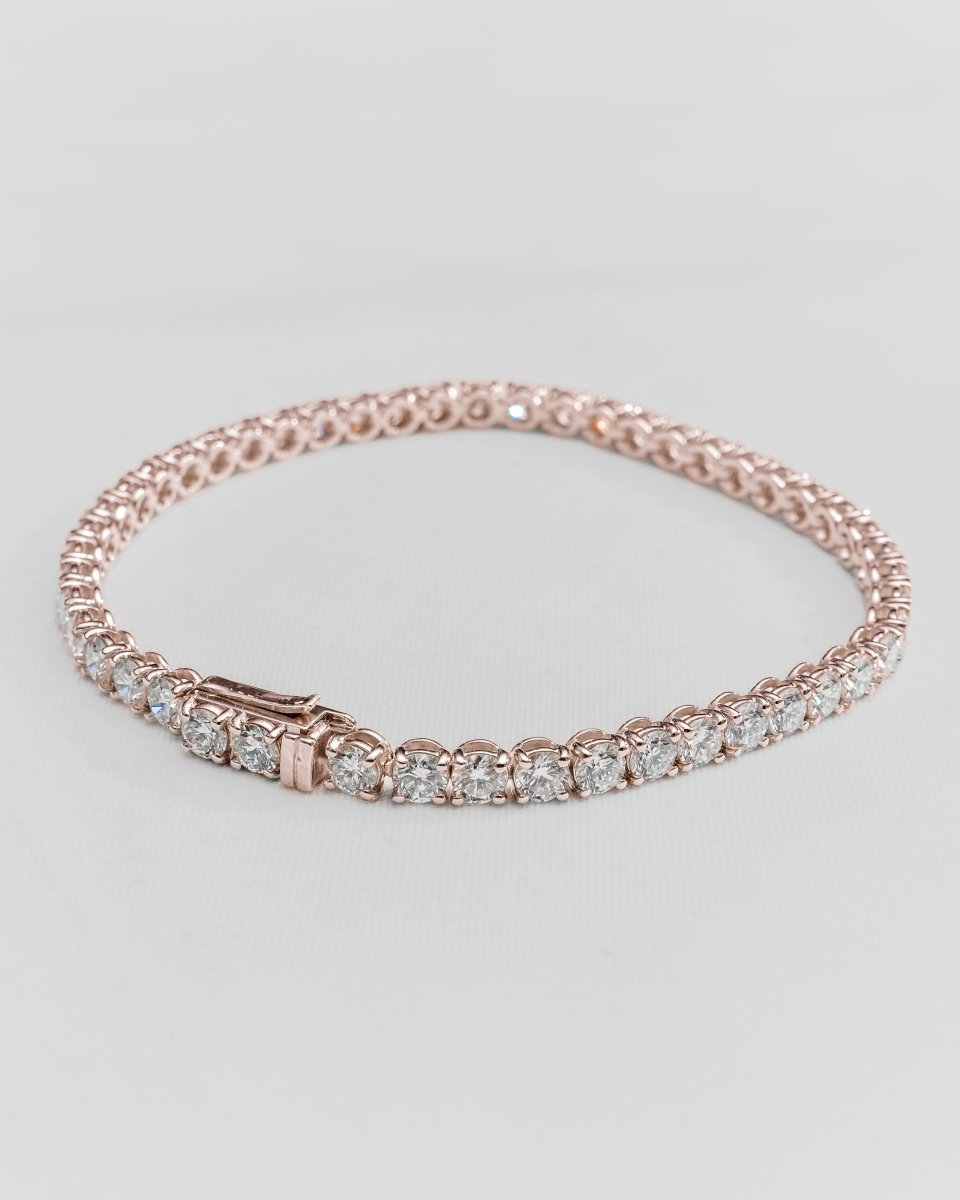 Lab - grown 8.00ct Round Diamond Tennis Bracelet | 18k Rose Gold - Lester & Brown