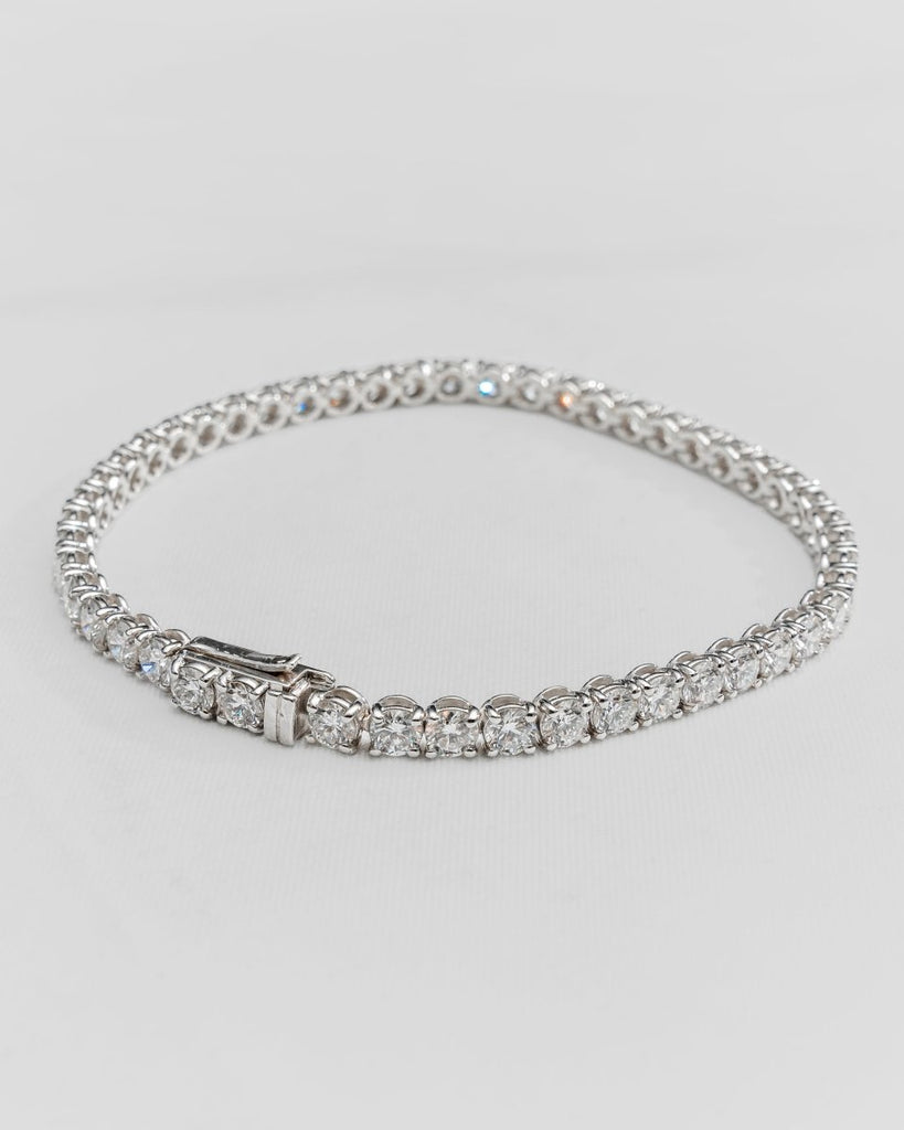 Lab - grown 8.00ct Round Diamond Tennis Bracelet | 18k White Gold - Lester & Brown