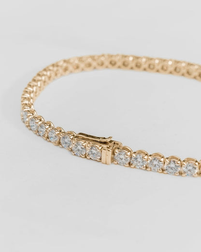 Lab - grown 8.00ct Round Diamond Tennis Bracelet | 18k Yellow Gold - Lester & Brown