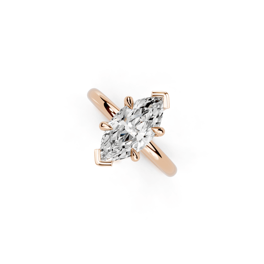 Marquise 18k Rose Gold Lab Grown Diamond Engagement Ring - Lester & Brown