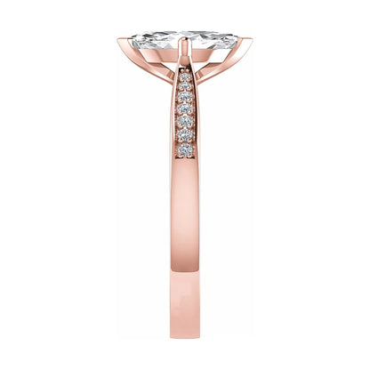 Marquise 18k Rose Gold Lab Grown Diamond Set Shoulders - Lester & Brown