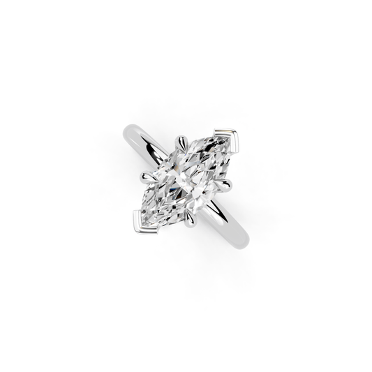 Marquise 18k White Gold Lab Grown Diamond Engagement Ring - Lester & Brown