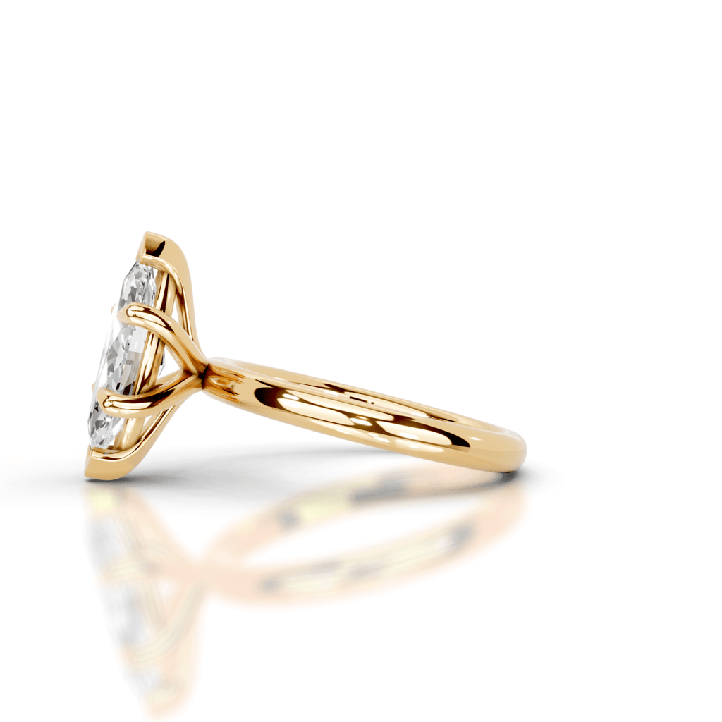Marquise 18k Yellow Gold Lab Grown Diamond Engagement Ring - Lester & Brown