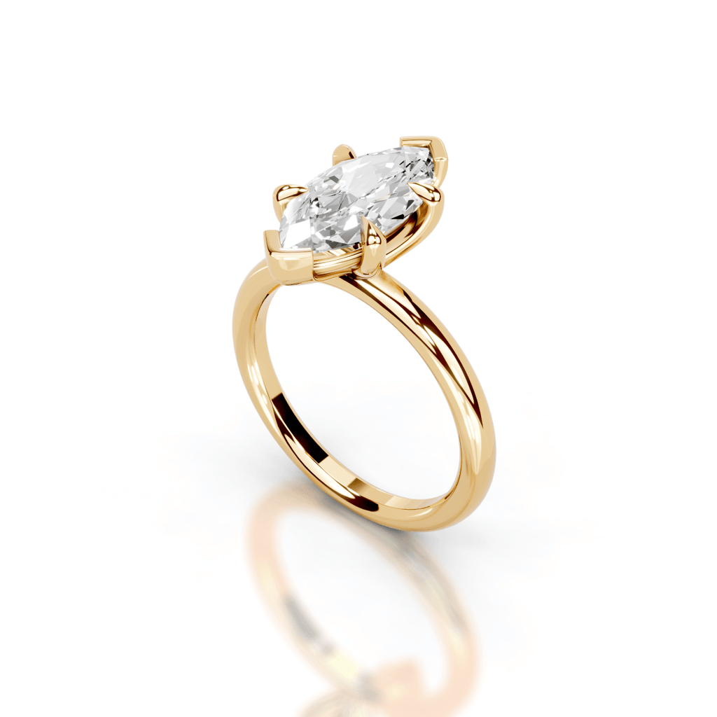 Marquise 18k Yellow Gold Lab Grown Diamond Engagement Ring - Lester & Brown