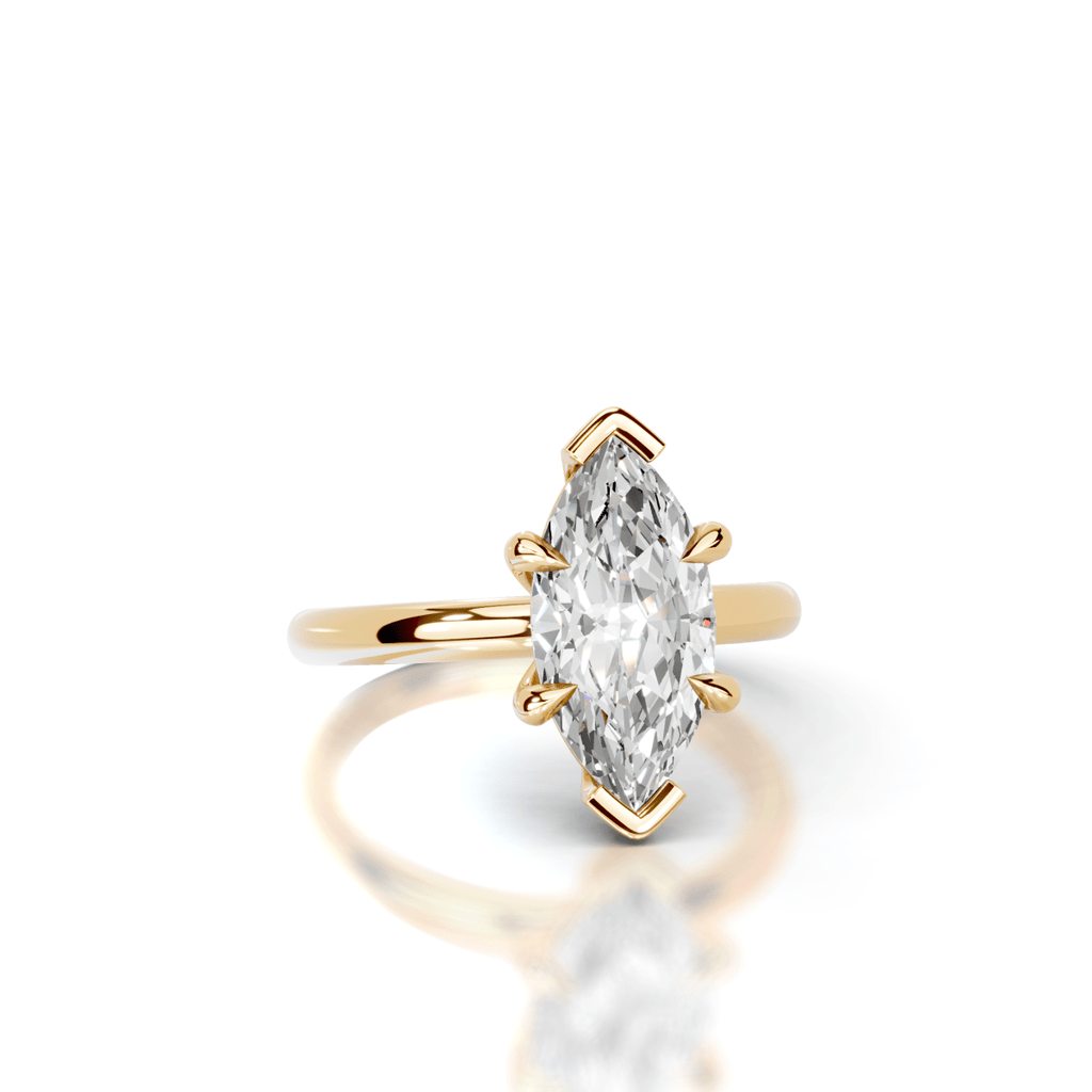 Marquise 18k Yellow Gold Lab Grown Diamond Engagement Ring - Lester & Brown