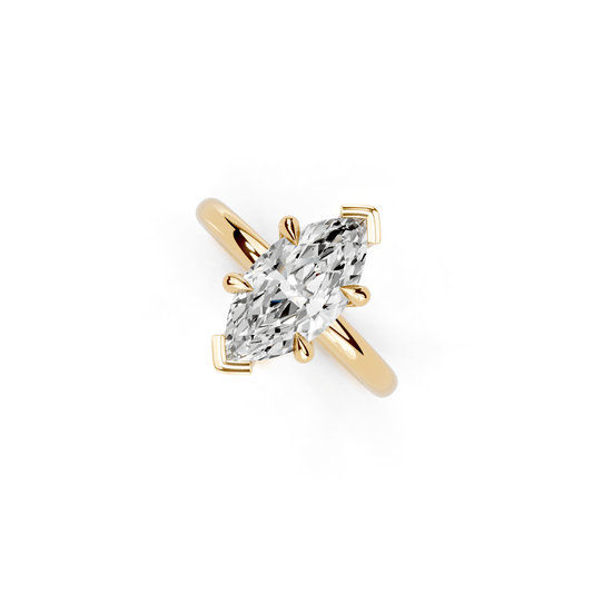 Marquise 18k Yellow Gold Lab Grown Diamond Engagement Ring - Lester & Brown