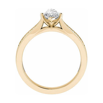 Marquise 18k Yellow Gold Lab Grown Diamond Set Shoulders - Lester & Brown