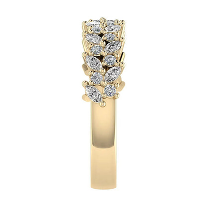 Marquise And Round 18K Yellow Gold Lab Grown Multi Stone Diamond Ring - Lester & Brown