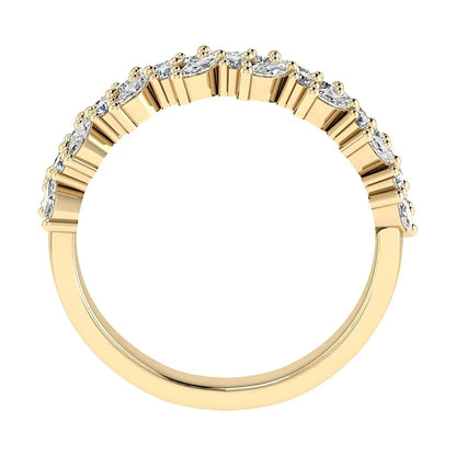 Marquise And Round 18K Yellow Gold Lab Grown Multi Stone Diamond Ring - Lester & Brown