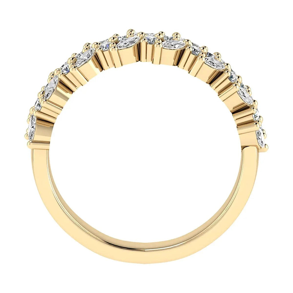 Marquise And Round 18K Yellow Gold Lab Grown Multi Stone Diamond Ring - Lester & Brown