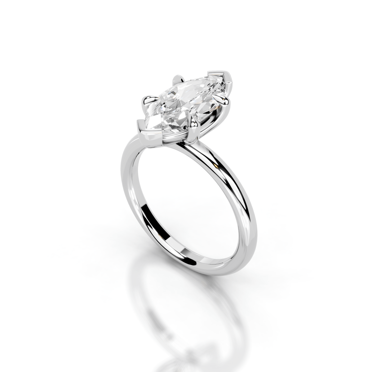 Marquise Platinum Lab Grown Diamond Engagement Ring - Lester & Brown
