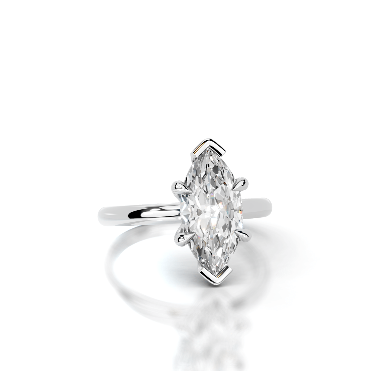 Marquise Platinum Lab Grown Diamond Engagement Ring - Lester & Brown