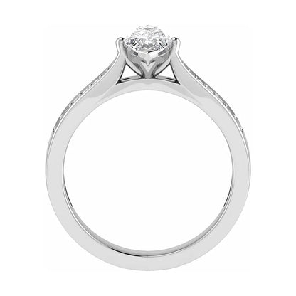 Marquise Platinum Lab Grown Diamond Set Shoulders - Lester & Brown