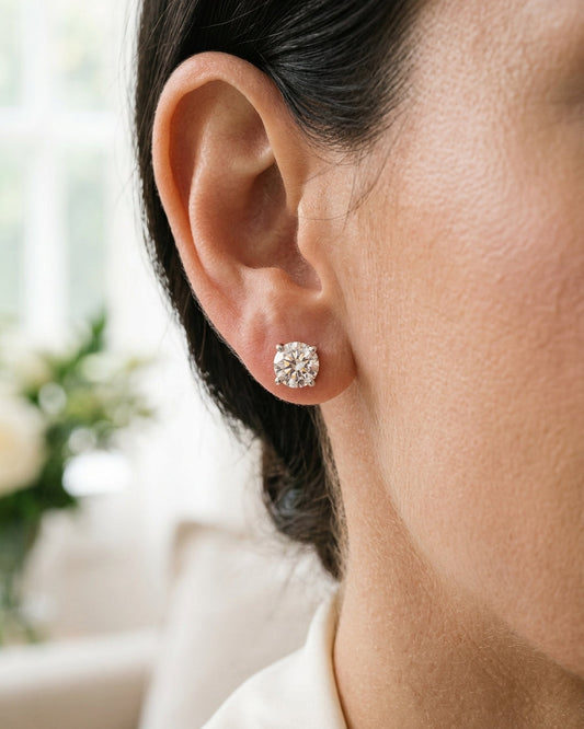 Diamond stud earring — Luxury Bridal Jewelry Close-up | Generated by Modelize