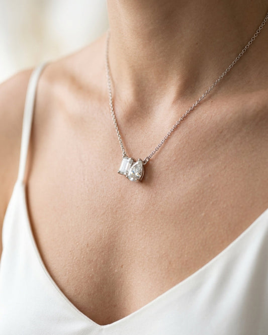Toi Et Moi Necklace — Luxury Bridal Jewelry Close-up | Generated by Modelize