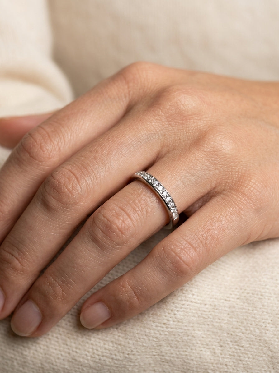 Bridal eternity band — Luxury Bridal Jewelry Close-up | Generated by Modelize