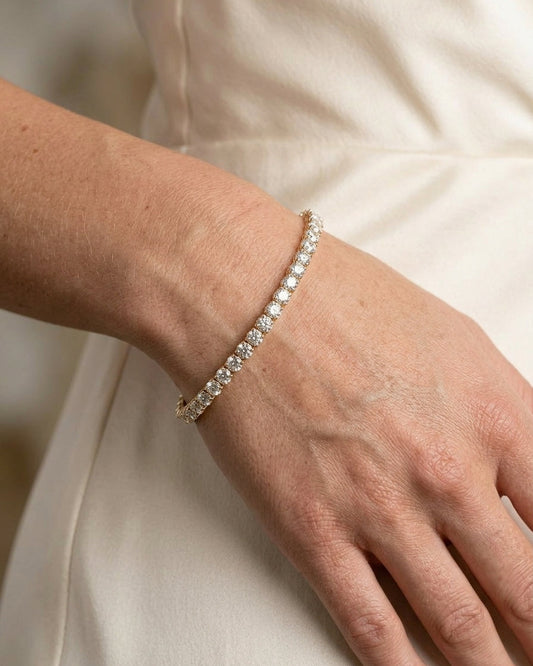 Tennis Bracelet — Luxury Bridal Jewelry Close-up | Generated by Modelize