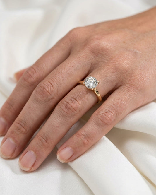 Solitaire Diamond Ring — Luxury Bridal Jewelry Close-up | Generated by Modelize