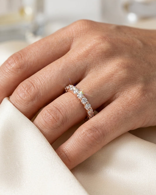 Eternity Band Ring — Luxury Bridal Jewelry Close-up | Generated by Modelize