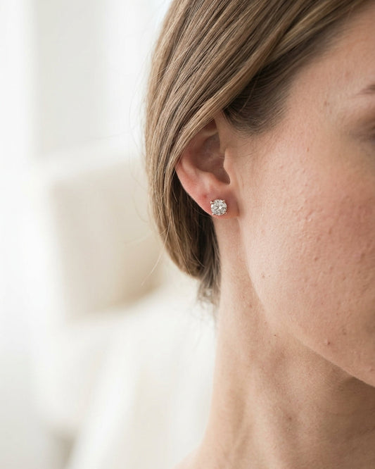 Diamond stud earring — Luxury Bridal Jewelry Close-up | Generated by Modelize