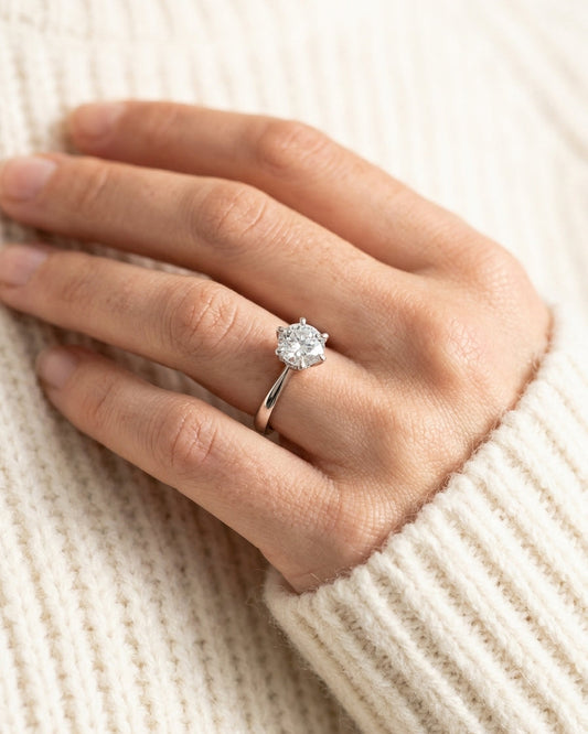 Solitaire Diamond Ring — Luxury Bridal Jewelry Close-up | Generated by Modelize