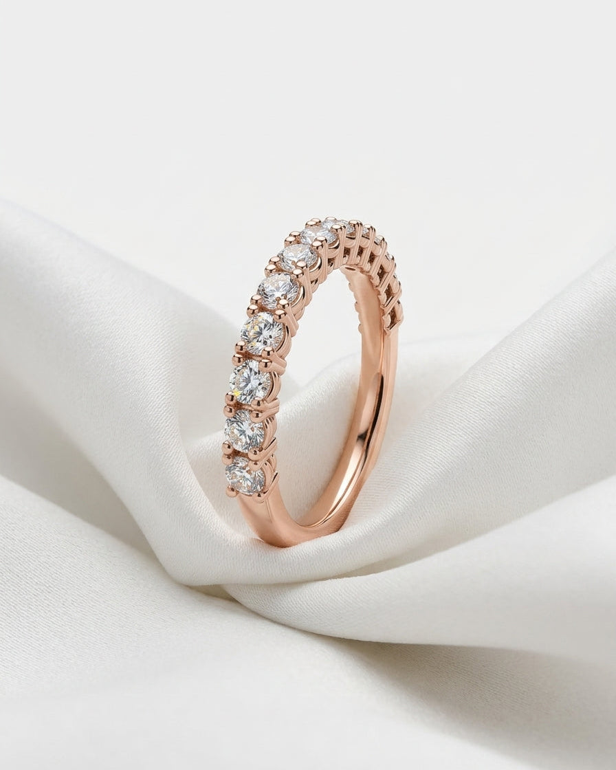 Eternity band ring — Minimalist White Cloth Jewelry Set | Generated by Modelize