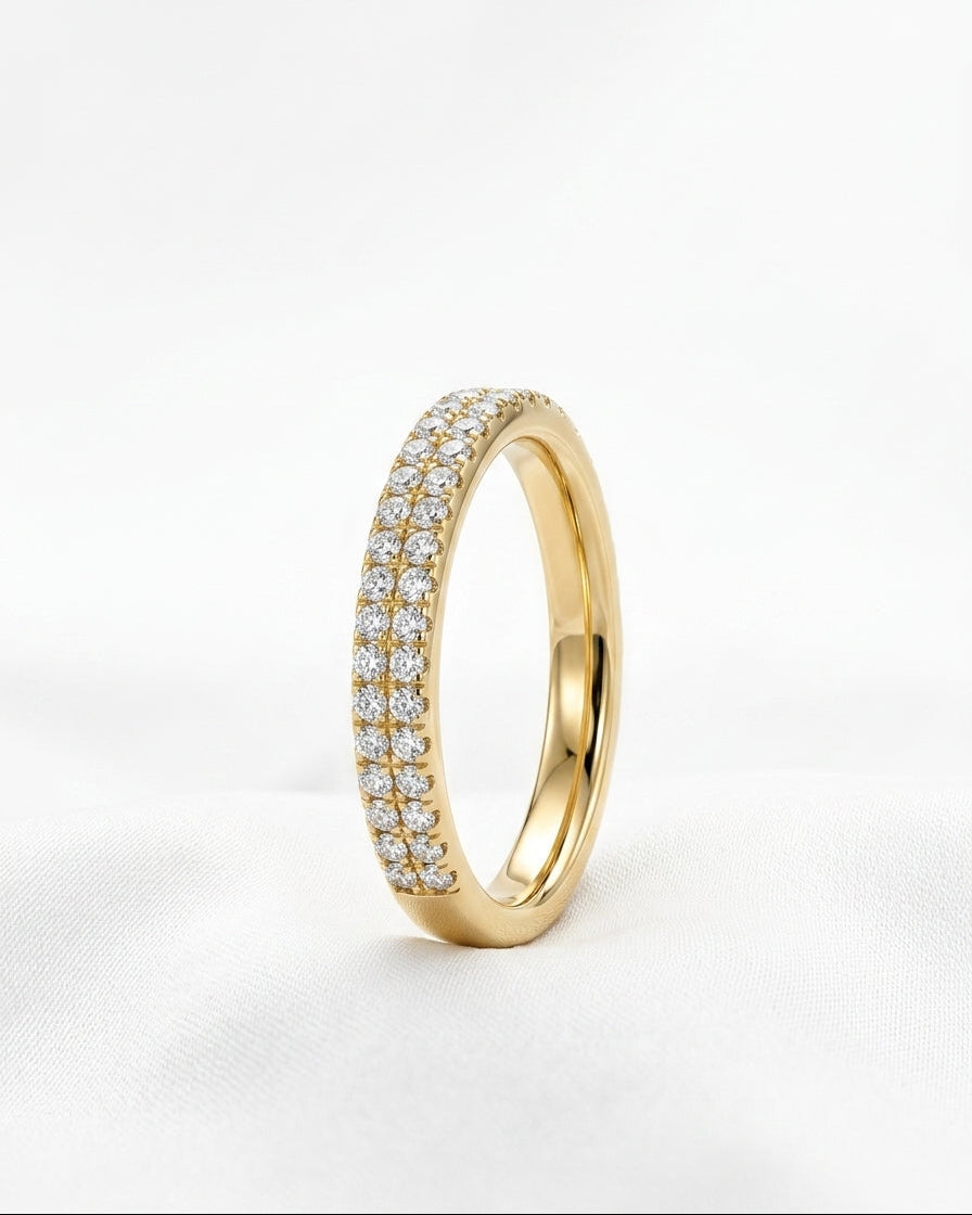 Double-row diamond band ring — Product shot | Generated by Modelize