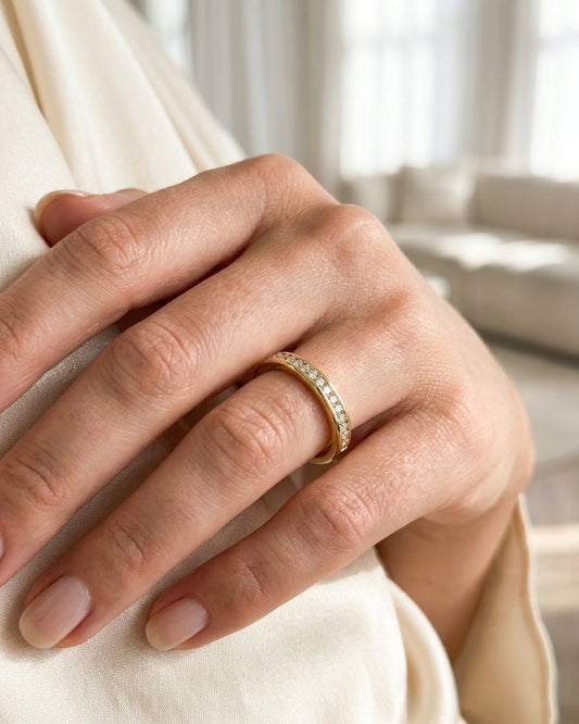 Eternity ring — Luxury Bridal Jewelry Close-up | Generated by Modelize