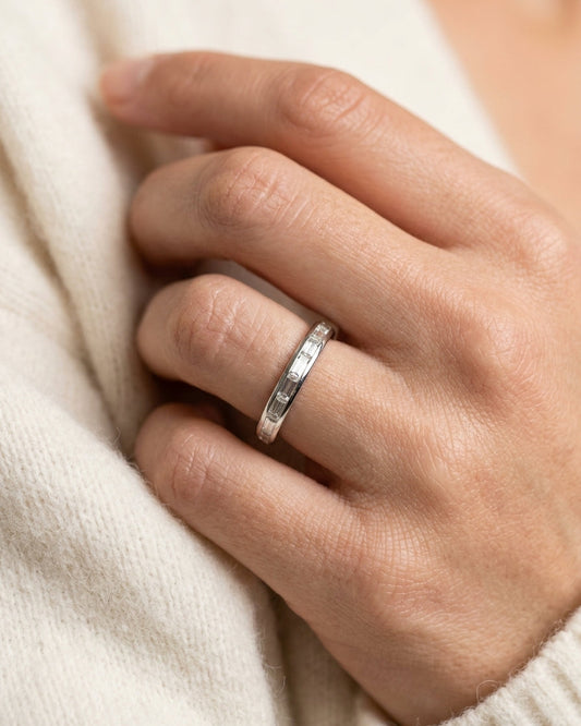 Baguette Diamond Band — Luxury Bridal Jewelry Close-up | Generated by Modelize