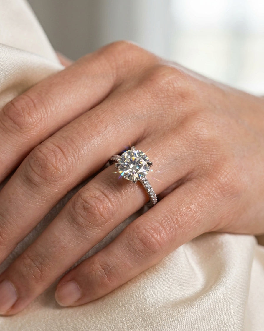 Solitaire Engagement Ring — Luxury Bridal Jewelry Close-up | Generated by Modelize