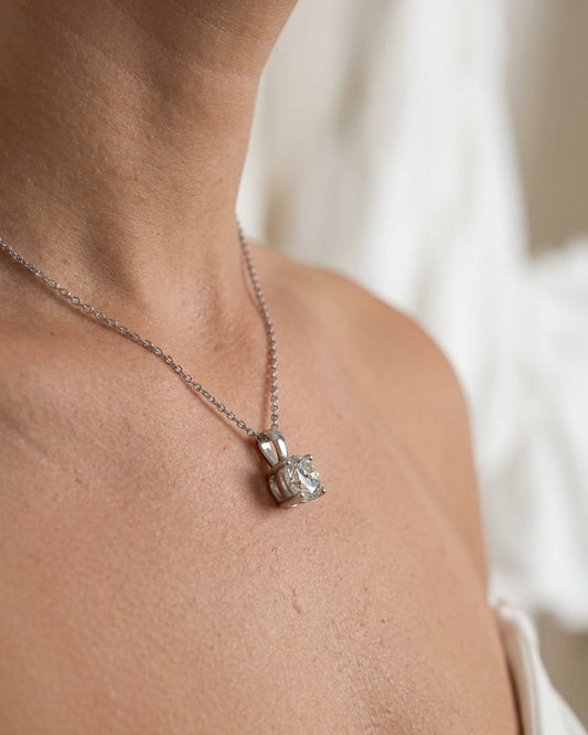 solitaire diamond necklace — Luxury Bridal Jewelry Close-up | Generated by Modelize