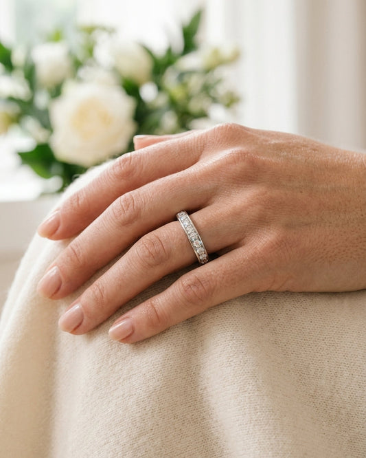 Eternity Band — Luxury Bridal Jewelry Close-up | Generated by Modelize