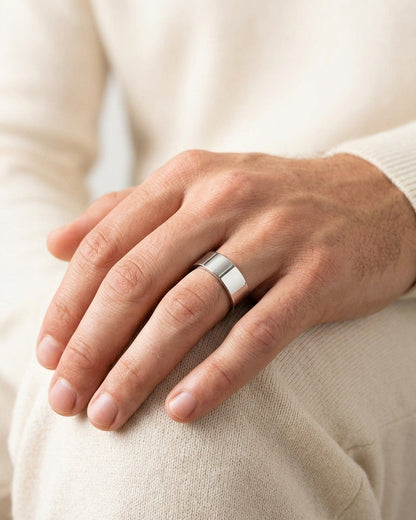 Men's Wedding Band — Luxury Bridal Jewelry Close-up | Generated by Modelize