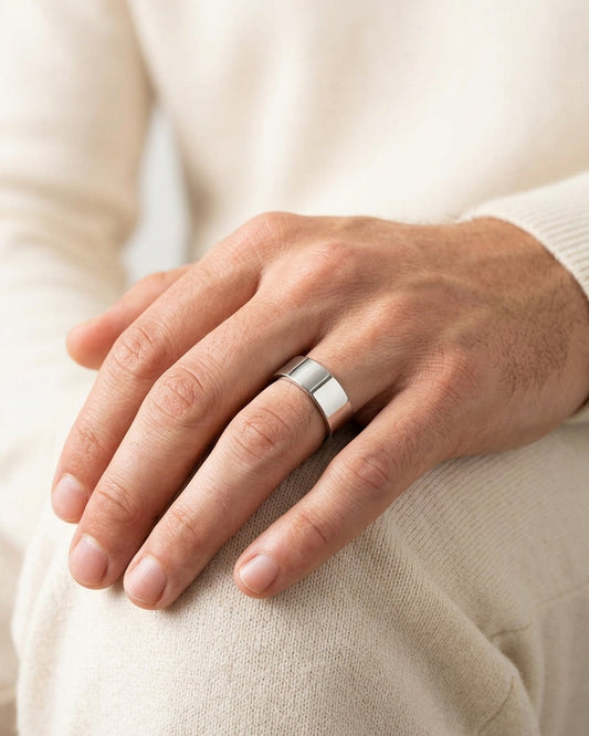 Men's Wedding Band — Luxury Bridal Jewelry Close-up | Generated by Modelize
