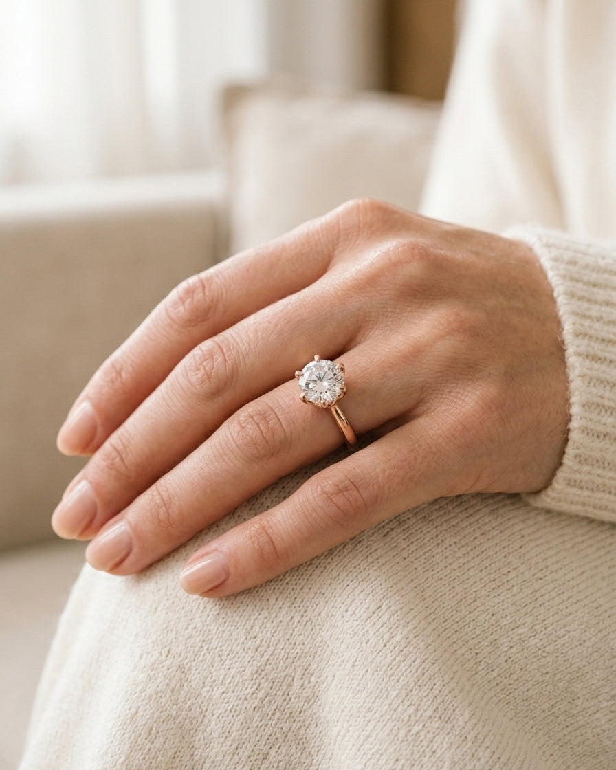 Solitaire Engagement Ring — Luxury Bridal Jewelry Close-up | Generated by Modelize