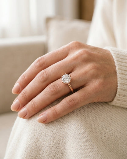 Solitaire Engagement Ring — Luxury Bridal Jewelry Close-up | Generated by Modelize