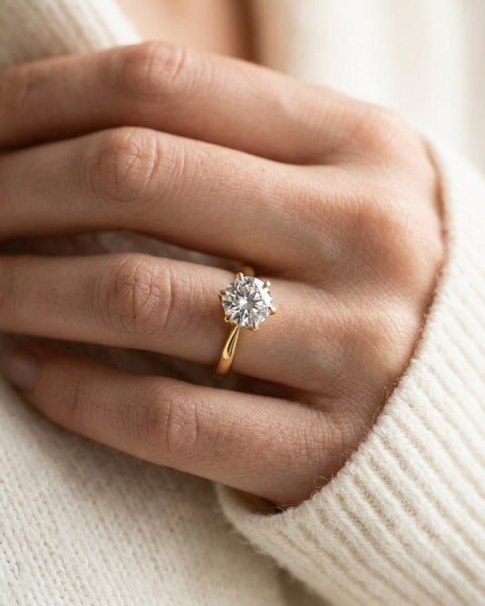 Solitaire Engagement Ring — Luxury Bridal Jewelry Close-up | Generated by Modelize