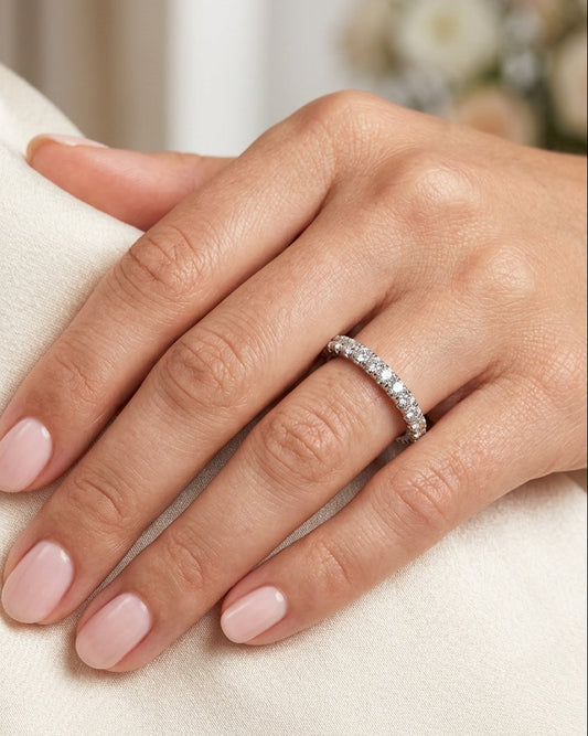 Diamond band ring — Luxury Bridal Jewelry Close-up | Generated by Modelize