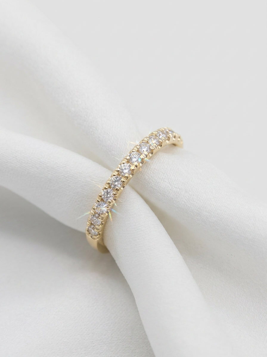 pavé eternity ring — Minimalist White Cloth Jewelry Set | Generated by Modelize