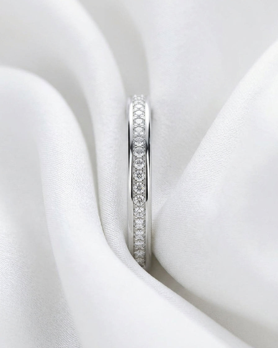 Eternity ring — Minimalist White Cloth Jewelry Set | Generated by Modelize