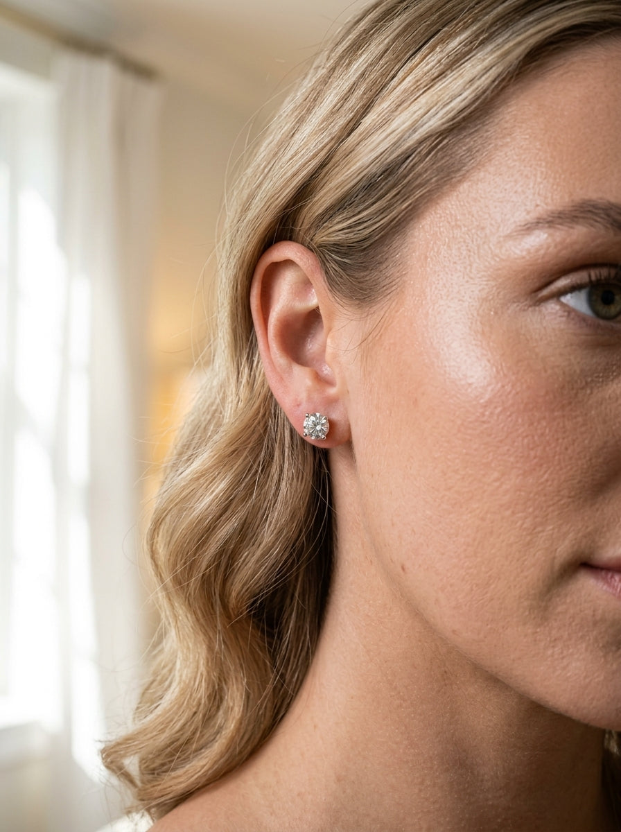 Stud Earring — Luxury Bridal Jewelry Close-up | Generated by Modelize
