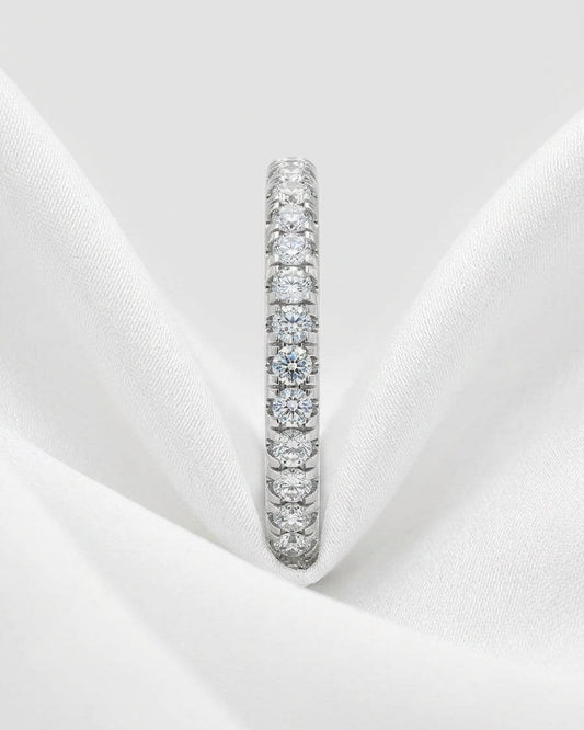Diamond eternity ring — Minimalist White Cloth Jewelry Set | Generated by Modelize