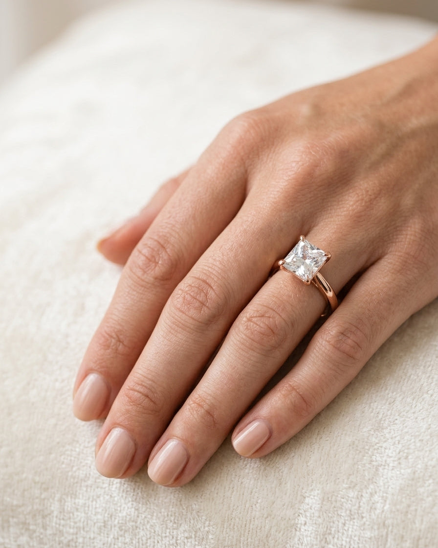 Solitaire Engagement Ring — Luxury Bridal Jewelry Close-up | Generated by Modelize