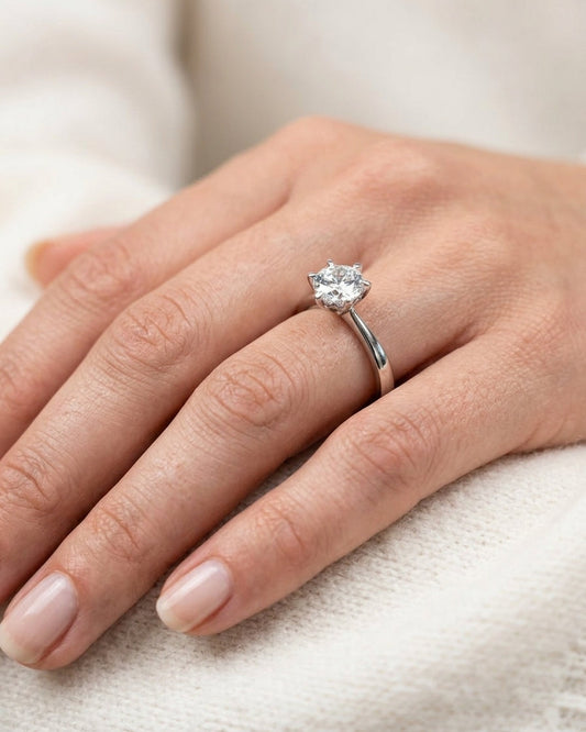 Solitaire Engagement Ring — Luxury Bridal Jewelry Close-up | Generated by Modelize