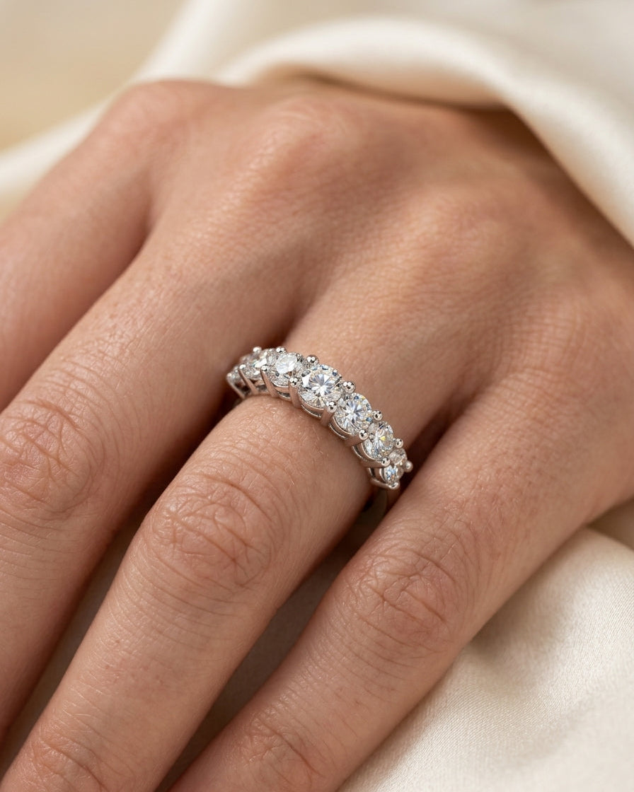 Diamond Band Ring — Luxury Bridal Jewelry Close-up | Generated by Modelize